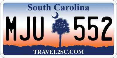 SC license plate MJU552
