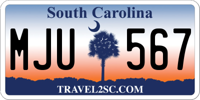 SC license plate MJU567