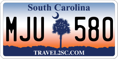 SC license plate MJU580