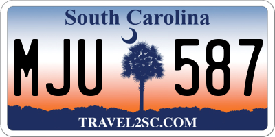 SC license plate MJU587