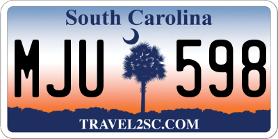 SC license plate MJU598