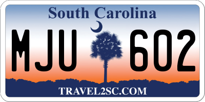 SC license plate MJU602