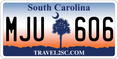 SC license plate MJU606