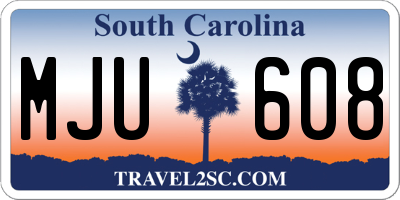 SC license plate MJU608
