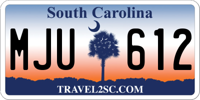 SC license plate MJU612