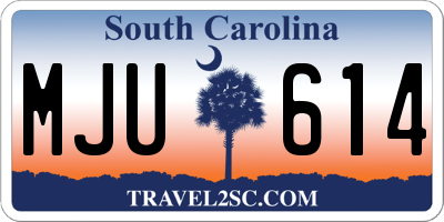 SC license plate MJU614