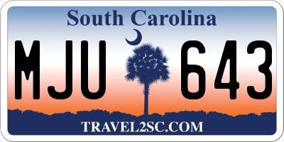 SC license plate MJU643