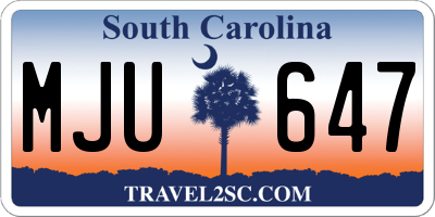 SC license plate MJU647