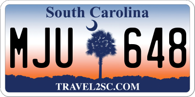 SC license plate MJU648