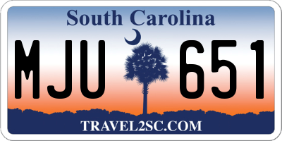 SC license plate MJU651