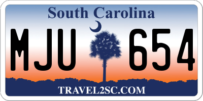 SC license plate MJU654