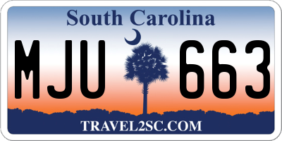 SC license plate MJU663