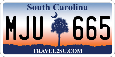 SC license plate MJU665