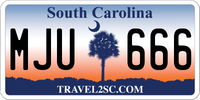 SC license plate MJU666