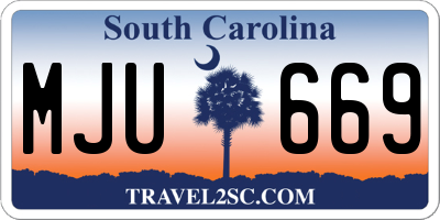 SC license plate MJU669