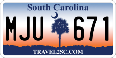 SC license plate MJU671