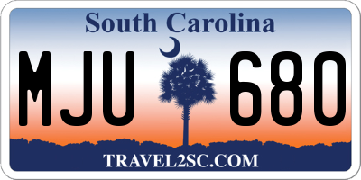 SC license plate MJU680
