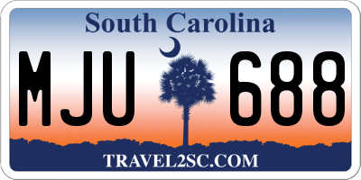 SC license plate MJU688