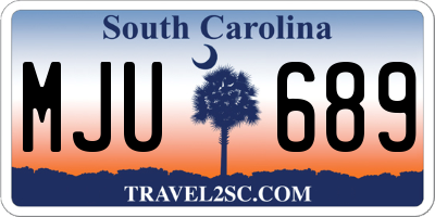 SC license plate MJU689