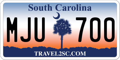 SC license plate MJU700