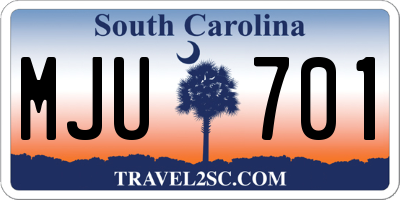 SC license plate MJU701