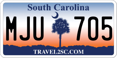 SC license plate MJU705