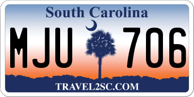 SC license plate MJU706