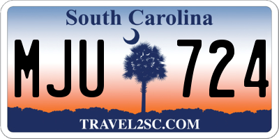 SC license plate MJU724