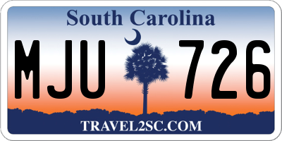 SC license plate MJU726