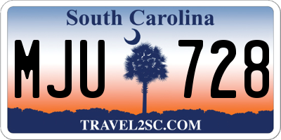 SC license plate MJU728