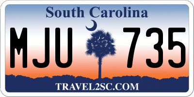 SC license plate MJU735