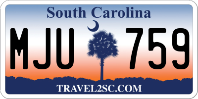 SC license plate MJU759