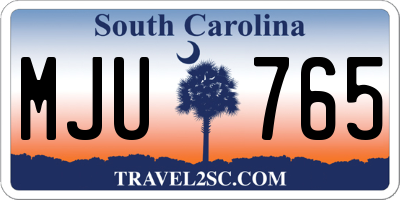 SC license plate MJU765