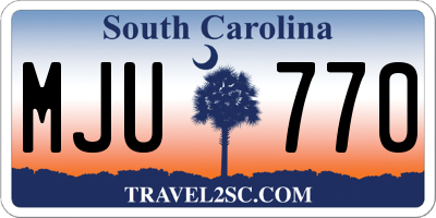 SC license plate MJU770