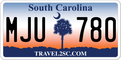 SC license plate MJU780