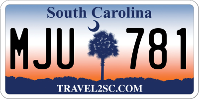 SC license plate MJU781