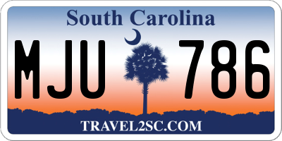 SC license plate MJU786