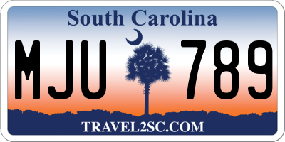 SC license plate MJU789