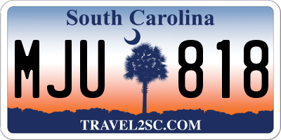 SC license plate MJU818