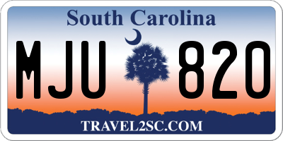 SC license plate MJU820