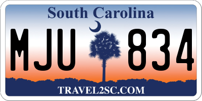 SC license plate MJU834