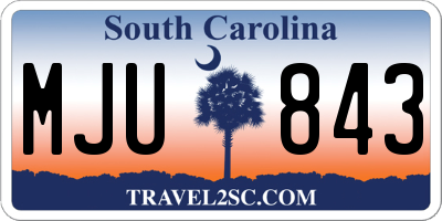 SC license plate MJU843