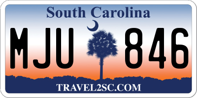 SC license plate MJU846