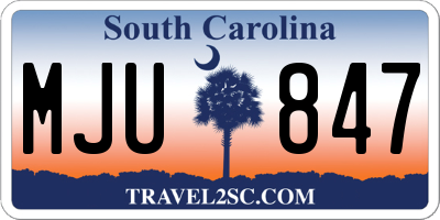 SC license plate MJU847