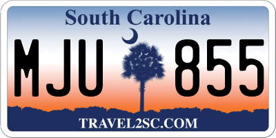 SC license plate MJU855