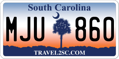 SC license plate MJU860