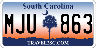 SC license plate MJU863