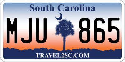 SC license plate MJU865