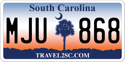 SC license plate MJU868