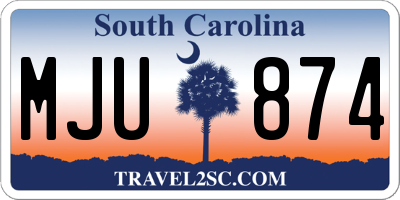 SC license plate MJU874